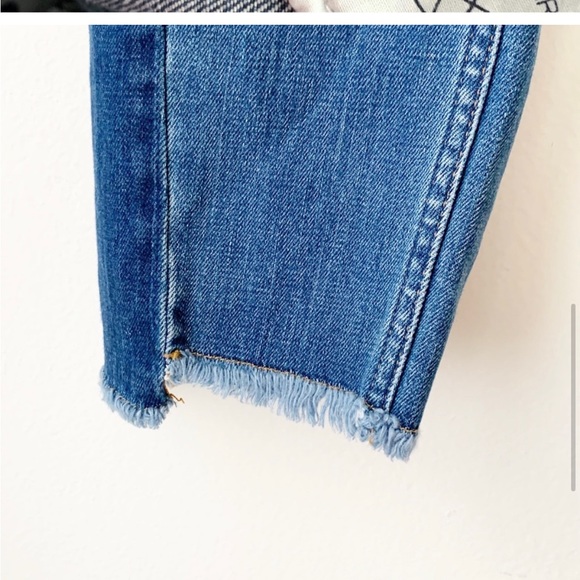 Boden Cambridge Ankle Skimmer Jeans Two Tone Step Hem T0124 Blue Size 6 D93 - Picture 5 of 7